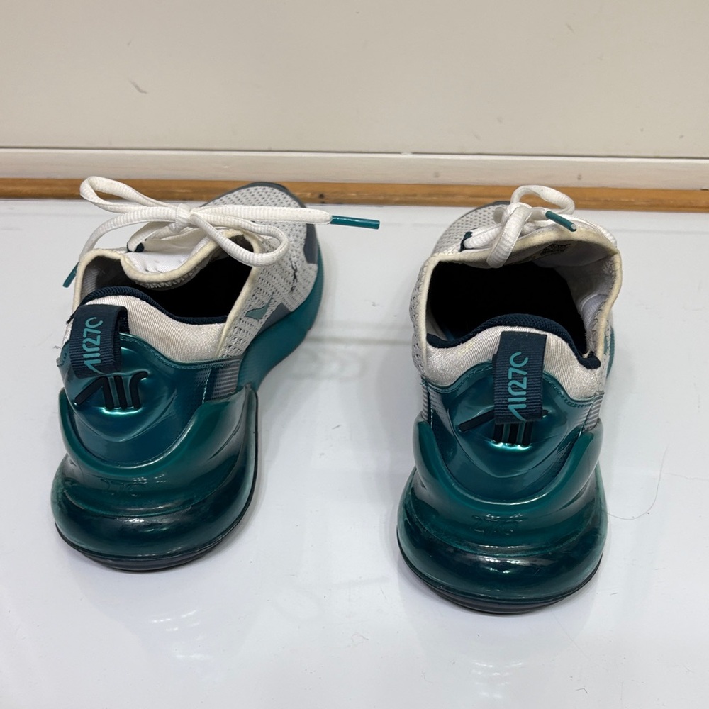 Nike White and Teal Air Max 270 Sneakers - Picture 5 of 10